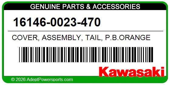 Kawasaki 16146-0023-470 Cover, Assembly, Tail, P.B.Orange