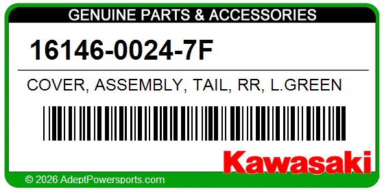 Kawasaki 16146-0024-7F Cover, Assembly, Tail, Rr, L.Green