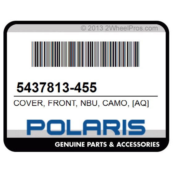 Polaris 5437813-455 Cover, Front, Nbu, Camo, [Aq][At]