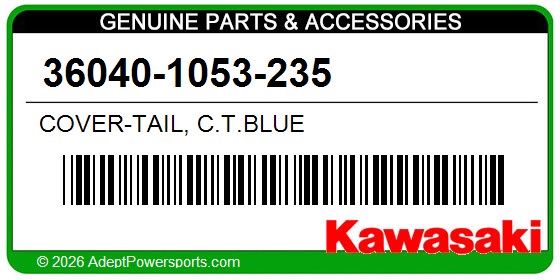 Kawasaki 36040-1053-235 Cover-Tail, C.T.Blue