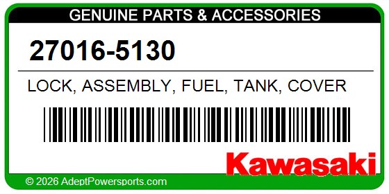 Kawasaki 27016-5130 Lock, Assembly, Fuel, Tank, Cover