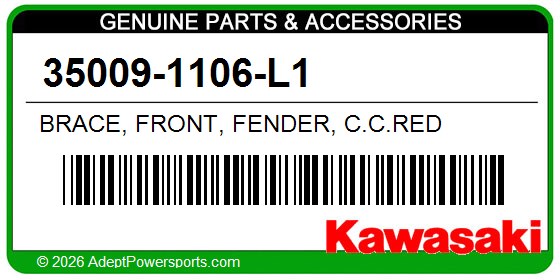 Kawasaki 35009-1106-L1 Brace, Front, Fender, C.C.Red