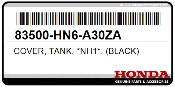 Honda 83500-HN6-A30ZA Cover, Tank, *Nh1*, (Black)