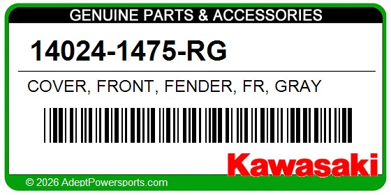 Kawasaki 14024-1475-RG Cover, Front, Fender, Fr, Gray