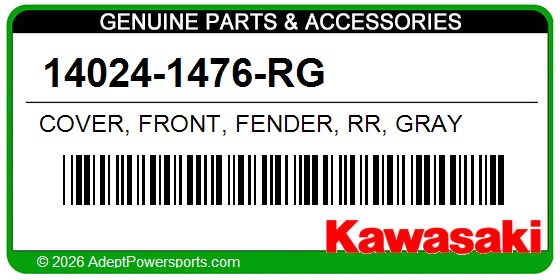 Kawasaki 14024-1476-RG Cover, Front, Fender, Rr, Gray