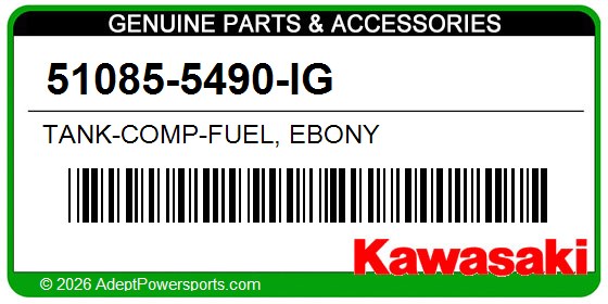 Kawasaki 51085-5490-IG Tank-Comp-Fuel, Ebony