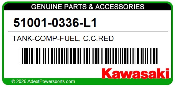 Kawasaki 51001-0336-L1 Tank-Comp-Fuel, C.C.Red