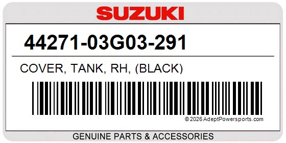 Suzuki 44271-03G03-291 Cover, Tank, Rh, (Black)