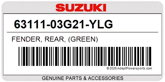 Suzuki 63111-03G21-YLG Fender, Rear, (Green)