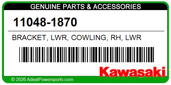 Kawasaki 11048-1870 Bracket, Lwr, Cowling, Rh, Lwr