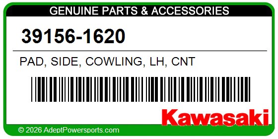 Kawasaki 39156-1620 Pad, Side, Cowling, Lh, Cnt