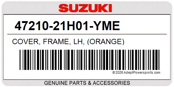 Suzuki 47210-21H01-YME Cover, Frame, Lh, (Orange)