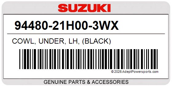 Suzuki 94480-21H00-3WX Cowl, Under, Lh, (Black)