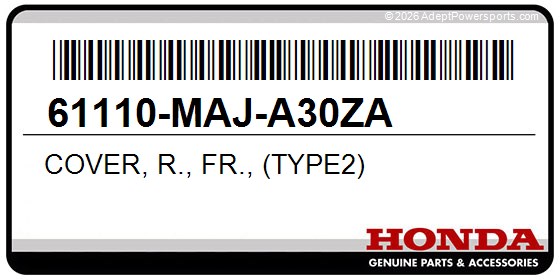 Honda 61110-MAJ-A30ZA Cover, R., Fr., (Type2)