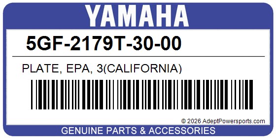 Yamaha 5GF-2179T-30-00 Plate, Epa, 3(California)