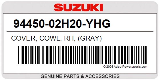 Suzuki 94450-02H20-YHG Cover, Cowl, Rh, (Gray)