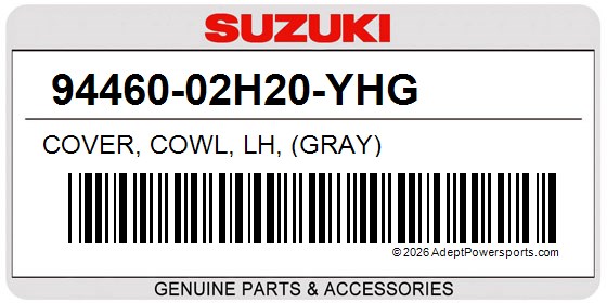 Suzuki 94460-02H20-YHG Cover, Cowl, Lh, (Gray)