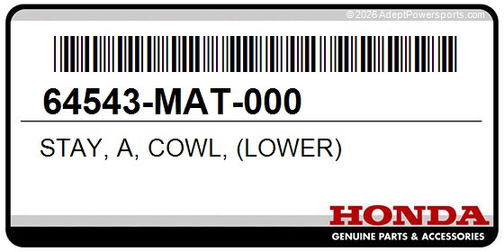 Honda 64543-MAT-000 Stay, A, Cowl, (Lower)