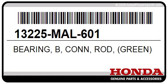 Honda 13225-MAL-601 Bearing, B, Conn, Rod, (Green)