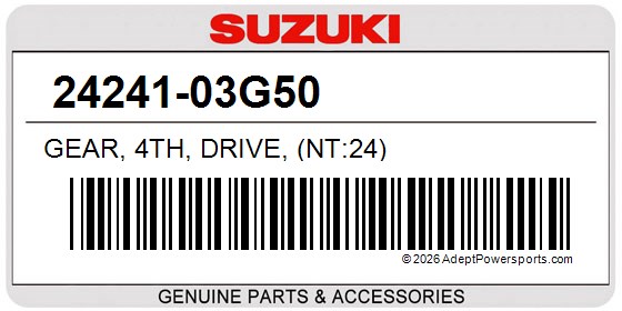 Suzuki 24241-03G50 Gear, 4Th, Drive, (Nt:24)