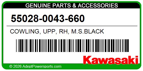 Kawasaki 55028-0043-660 Cowling, Upp, Rh, M.S.Black