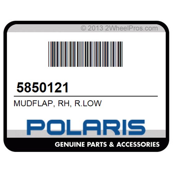 Polaris 5850121 Mudflap, Rh, R.Low
