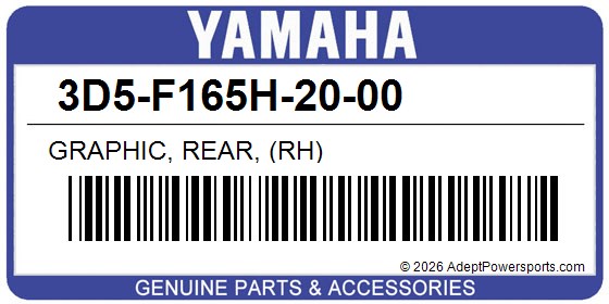 Yamaha 3D5-F165H-20-00 Graphic, Rear, (Rh)