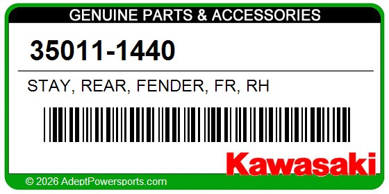 Kawasaki 35011-1440 Stay, Rear, Fender, Fr, Rh