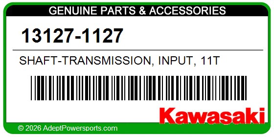 Kawasaki 13127-1127 Shaft-Transmission, Input, 11T