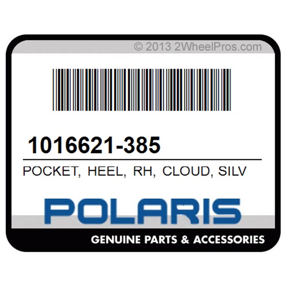 Polaris 1016621-385 Pocket, Heel, Rh, Cloud, Silver