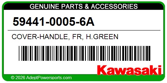 Kawasaki 59441-0005-6A Cover-Handle, Fr, H.Green
