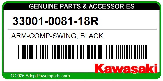 Kawasaki 33001-0081-18R Arm-Comp-Swing, Black