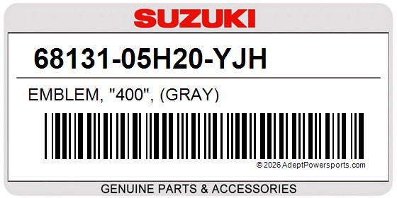 Suzuki 68131-05H20-YJH Emblem, "400", (Gray)