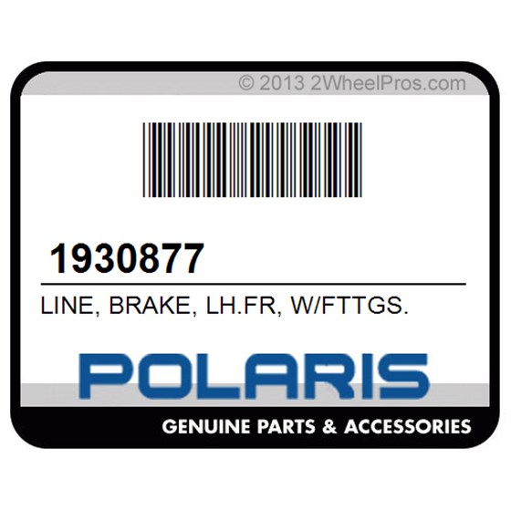 Polaris 1930877 Line, Brake, Lh.Fr, W/Fttgs.