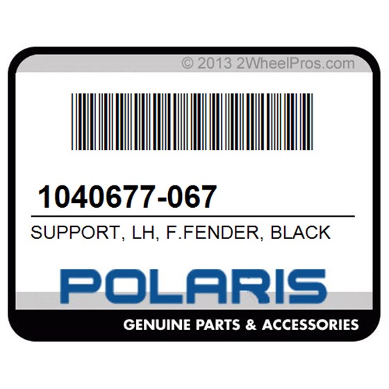 Polaris 1040677-067 Support, Lh, F.Fender, Black