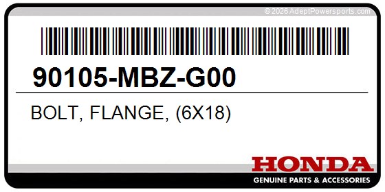 Honda 90105-MBZ-G00 Bolt, Flange, (6X18)