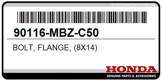 Honda 90116-MBZ-C50 Bolt, Flange, (8X14)