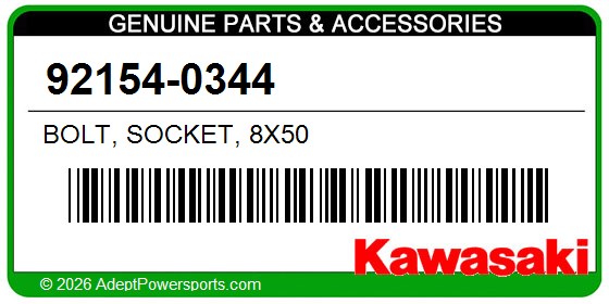 Kawasaki 92154-0344 Bolt, Socket, 8X50