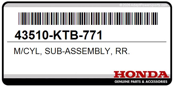 Honda 43510-KTB-771 M/Cyl, Sub-Assembly, Rr.