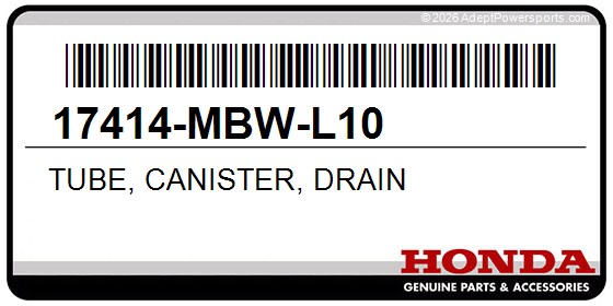 Honda 17414-MBW-L10 Tube, Canister, Drain