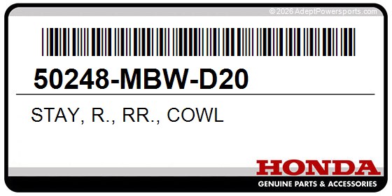Honda 50248-MBW-D20 Stay, R., Rr., Cowl