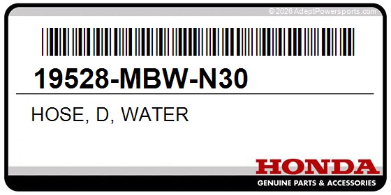 Honda 19528-MBW-N30 Hose, D, Water