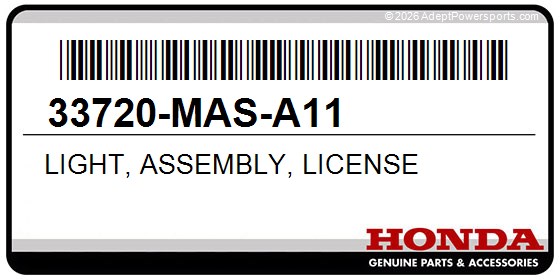 Honda 33720-MAS-A11 Light, Assembly, License