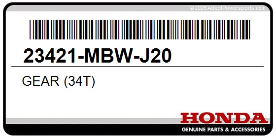 Honda 23421-MBW-J20 Gear (34T)