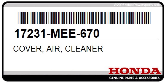 Honda 17231-MEE-670 Cover, Air, Cleaner