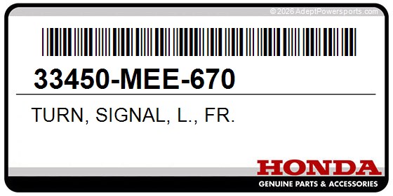 Honda 33450-MEE-670 Turn, Signal, L., Fr.