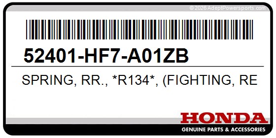 Honda 52401-HF7-A01ZB Spring, Rr., *R134*, (Fighting, Red)