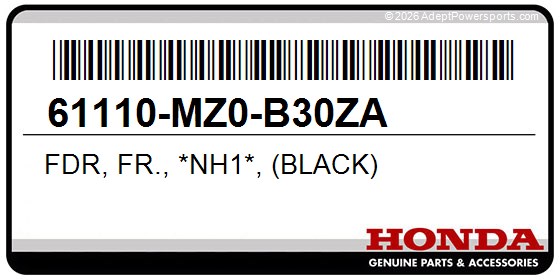 Honda 61110-MZ0-B30ZA Fdr, Fr., *Nh1*, (Black)