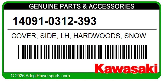 Kawasaki 14091-0312-393 Cover, Side, Lh, Hardwoods, Snow