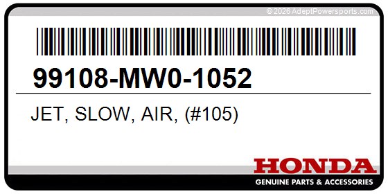 Honda 99108-MW0-1052 Jet, Slow, Air, (#105)